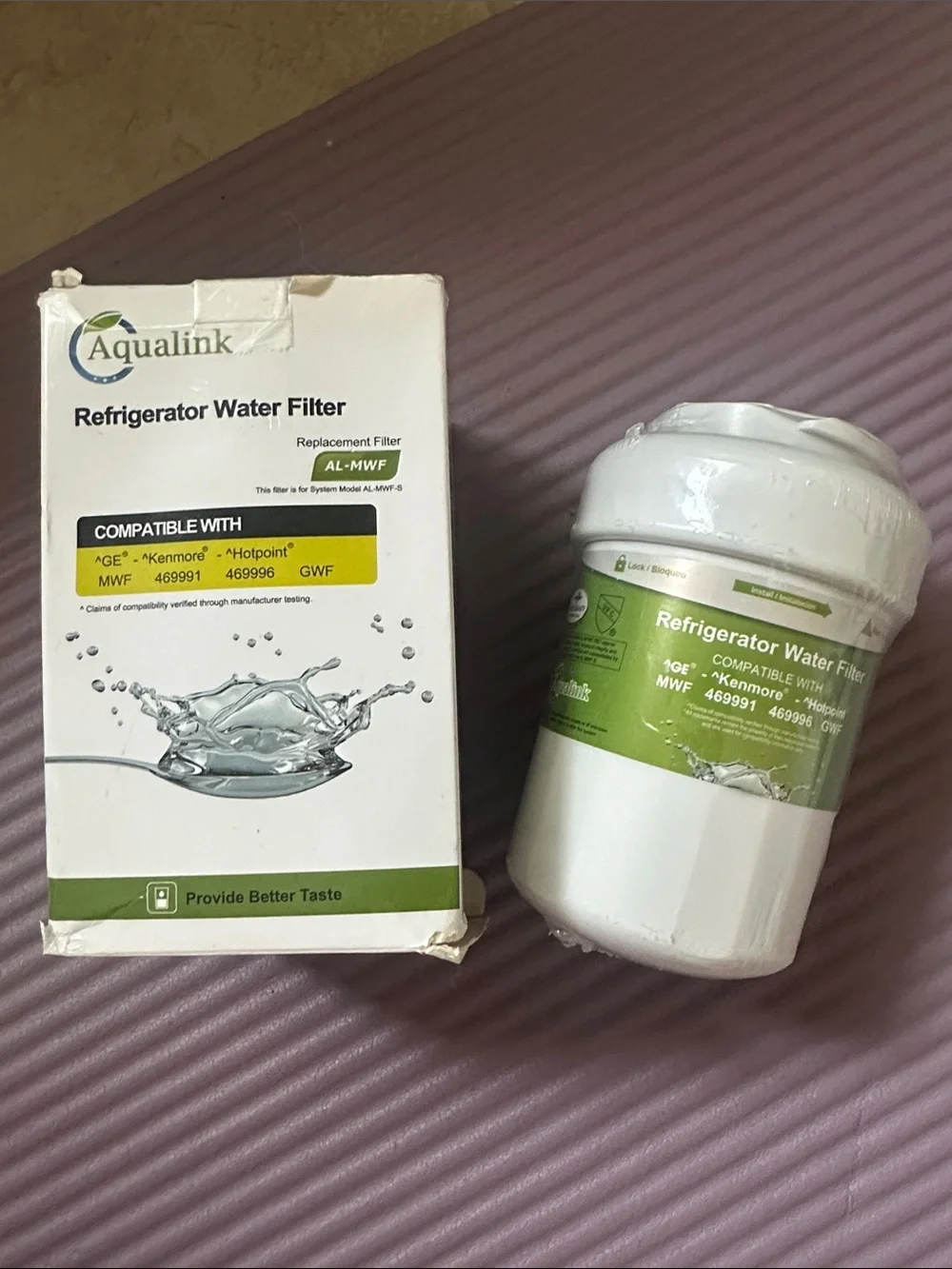 AL-MWF Refrigerator Water Filter - White and Green